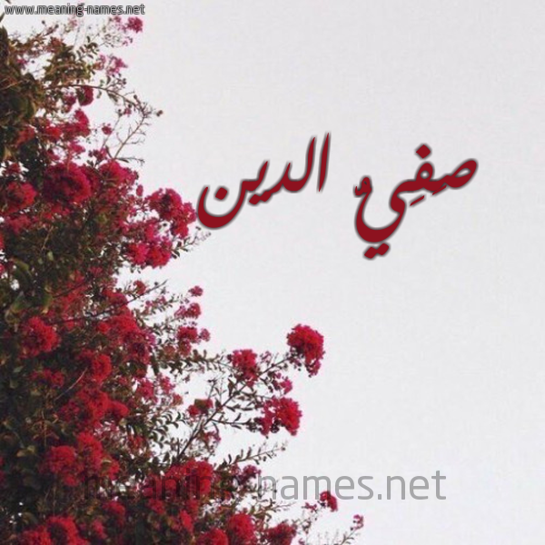 شكل 18 صوره الورد الأحمر للإسم بخط رقعة صورة اسم صَفِيُّ الدين SAFEIO-ALDIN
